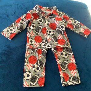 12m Mon Petit Long sleeve sport themed pj set!!